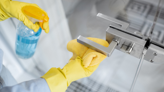 Clean sanitize and disinfect